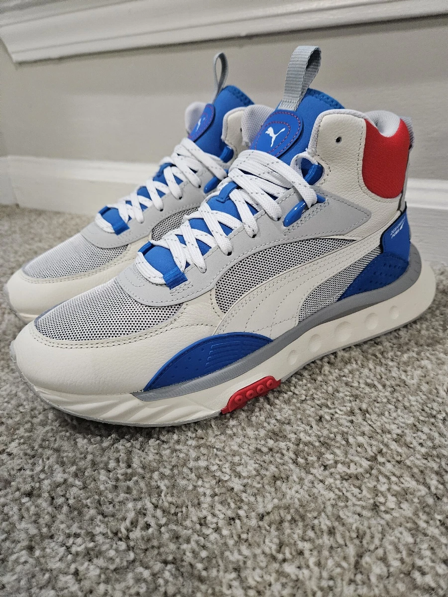 PUMA Wild Rider Mid Ivory Glow Future Blue Shoes Mens Size 8.5