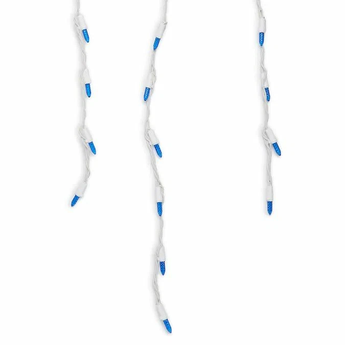 GE Energy Smart 150 Count Blue Mini LED Plug-In Christmas Icicle Lights One Box - Image 2 of 4