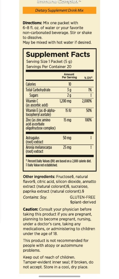 Impulsor inmunológico-Melaleuca Activate-C Complejo inmunológico Bebida Mezcla naranja activa 20 Foto 4 de 4