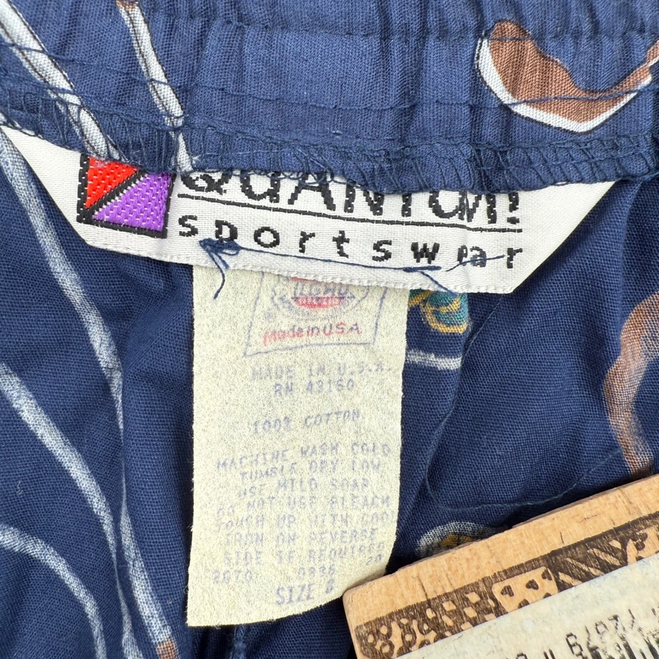 Pantalones Cortos De Colección Quantum Sportswear Estampado de Golf Cintura Alta Algodón Talla 8 Novedad Años 90 Preparación Foto 2 de 4