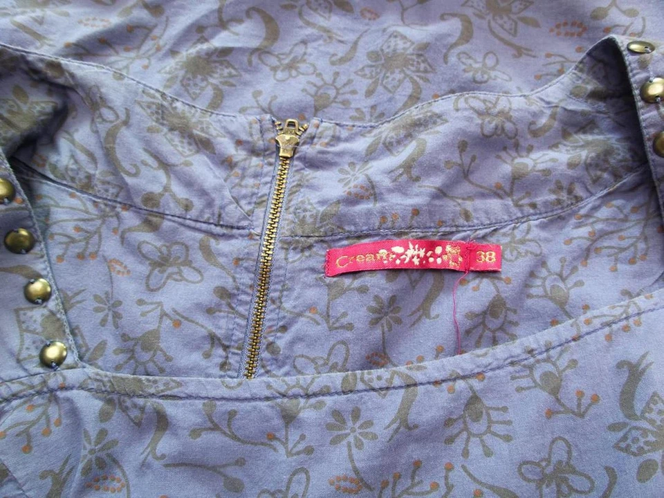 Cream T. 38 Morado Corta Vestido mini Algodón Manga larga - Imagen 4 de 4