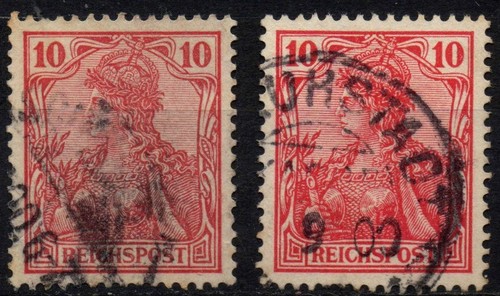 GERMANY 1899/1900 - Used 10 Pfg REICHPOST different colors DR2