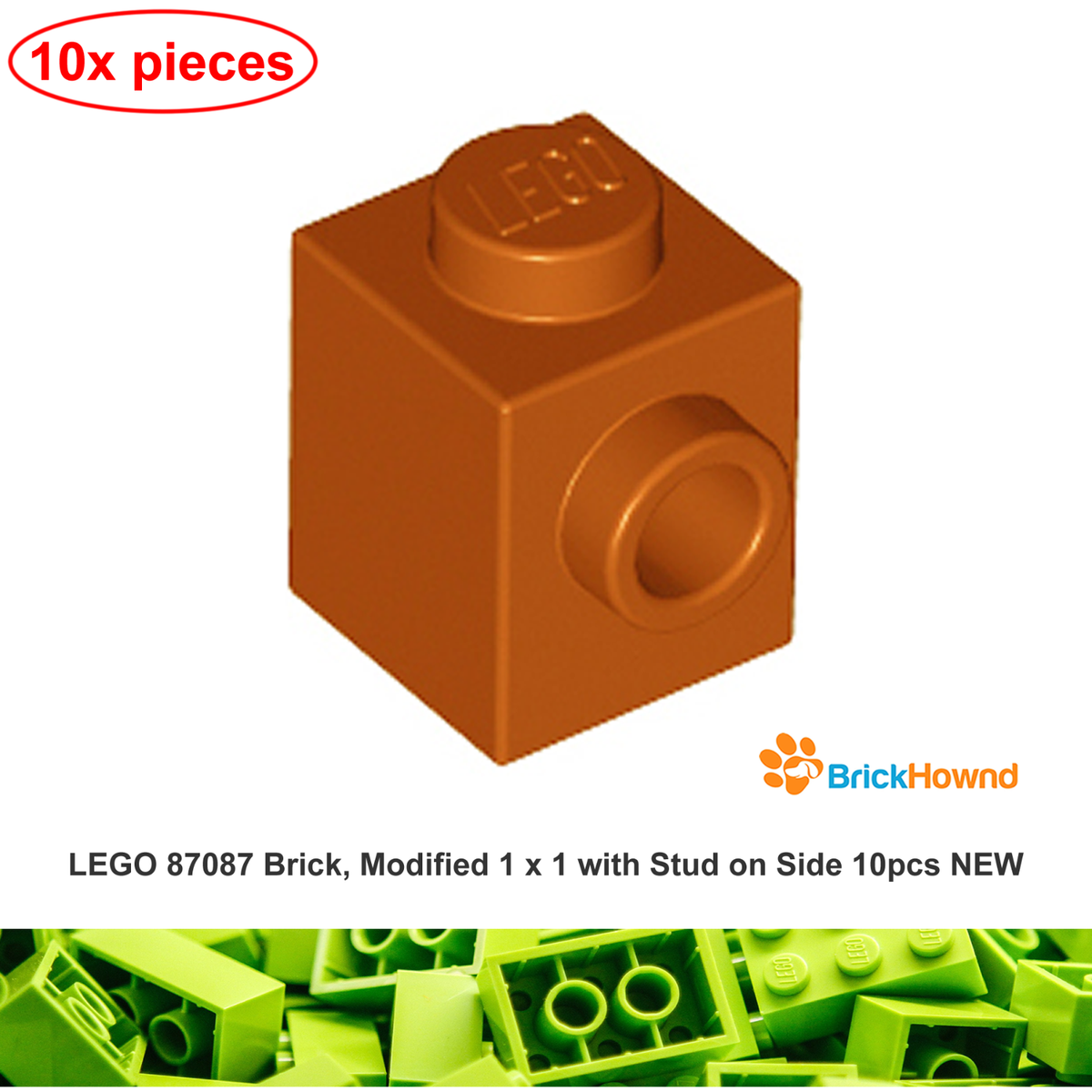 LEGO 87087 Brick, Modified 1 x 1 with Stud on Side (Select a