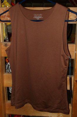 TAHARI Cotton Brown Tank Top Size M Medium, some stretch