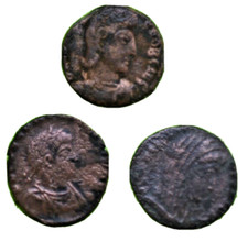 LOT OF 3 AUTHENTIC ROMAN EMPIRE COINS - GREAT CONDITION - SIZE 14MM