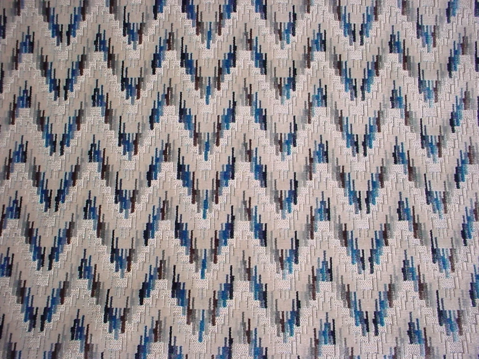 3Y Baker Lifestyle PF50426 Carnival Chevron Indigo Drapery Upholstery Fabric - Image 3 of 3
