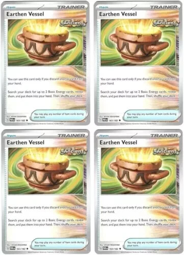 x4 Earthen Vessel 163/182 Paradox Rift Pokemon TCG  Playset - Near Mint