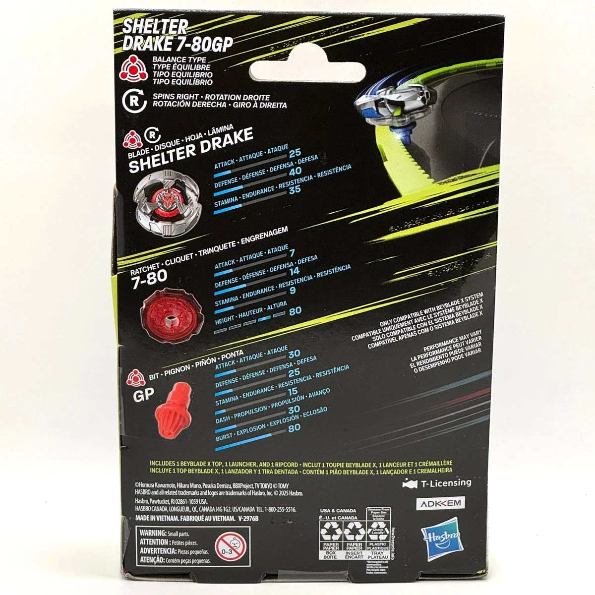 Hasbro Beyblade X Shelter Drake 7-80GP | eBay