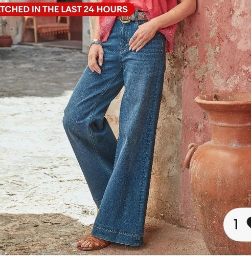 Sundance Driftwood Martha DARK WASH Wide Leg Jeans, Size 29x32 INSEAM SZ 10๐น