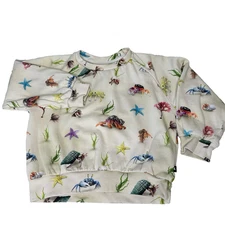 Molo Disc Hermit Crab Sweatshirt Baby Toddler Size 92 US 2 Yrs Organic Cotton