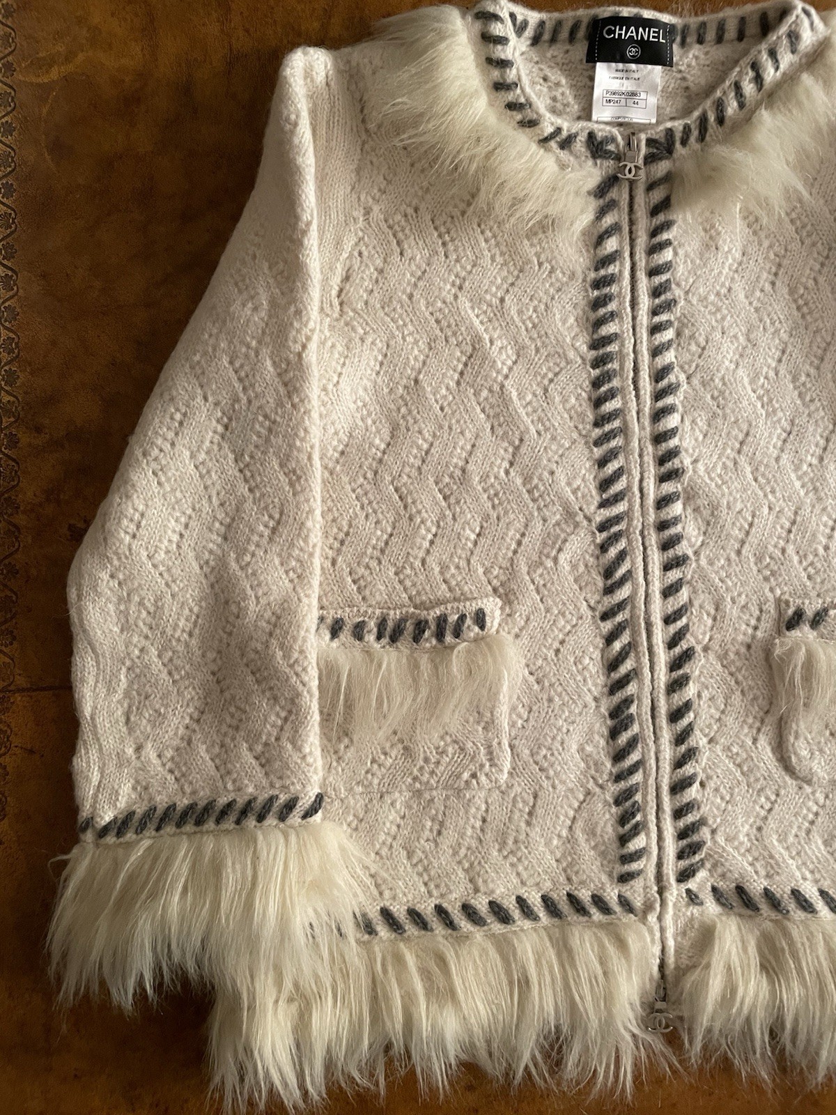 Chanel Ladies Cardigan Sweater with Zip, Size 44 image 5