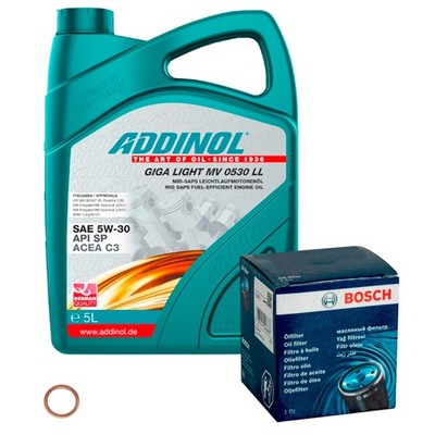 BOSCH Inspektionspaket 5L ADDINOL GIGA LIGHT MV 5W-30 für Opel Campo TF_ 2.5 D