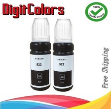 2 Black Refill Ink bottle 522 T522 for ET-2800 ET-2803 ET-2850 ET-2720 ET-4700