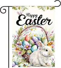 Easter Egg Bunny Garden Flag Easter Garden Flags 12X18 Double Sided the Flower Y