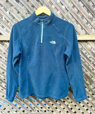 The North Face Women s M Blue Fleece 1/4 Zip Mock Neck Pullover Sweatshirt M