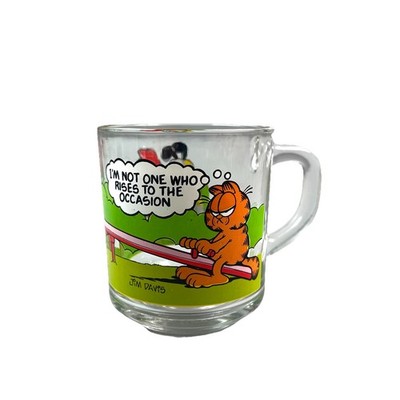 Garfield 1978 McDonalds Glass Mug Teeter Totter I'm Not One Who Rises Occasion