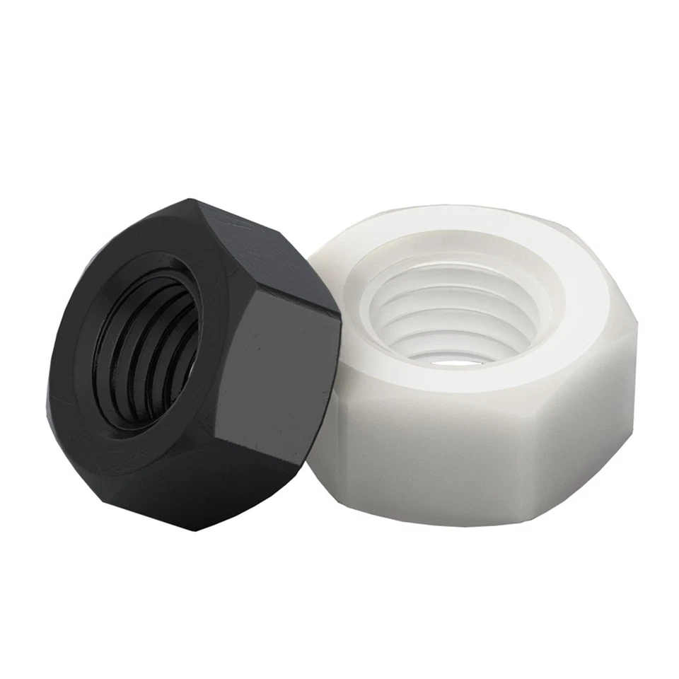 Kunststoff Mutter Schwarz Nylon Sechskantmutter M2-M20 Für Bolzen und Schrauben - Bild 2 von 4