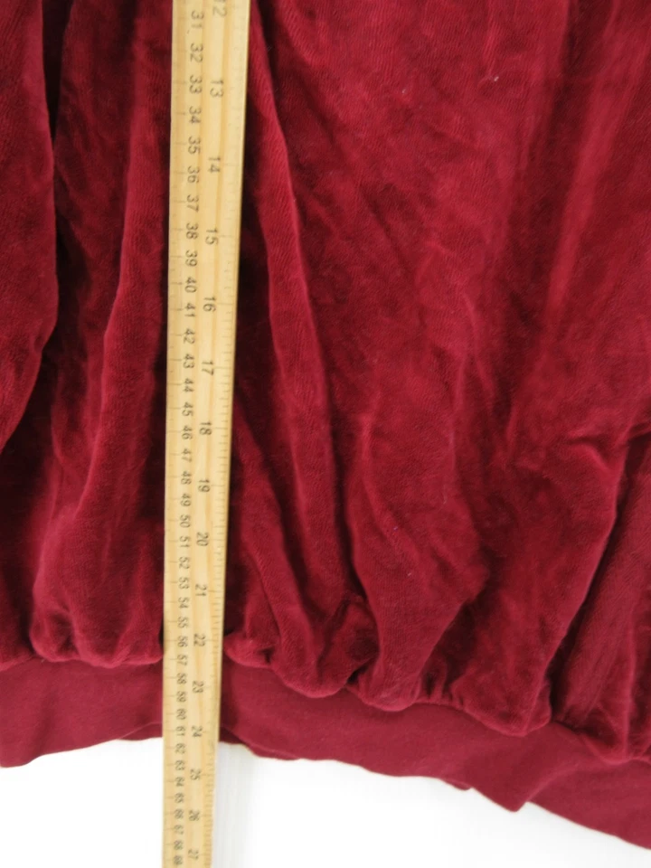 VINTAGE Givenchy Monsieur Sweater Men Medium Red Velour Henley Rockabilly 80s - Image 4 of 4