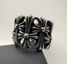 CHROME HEARTS CEMETERY CROSS SILVER RING | SIZE 9.5 US