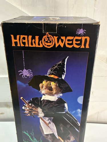 Vintage 24" Animated Halloween Sonic Hanging Witch Broomstick Working - Picture 6 of 15