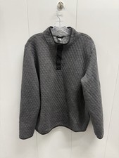 Marine Layer Mens Corbet Diamond Quilted Pullover Gray Sweater Size Large