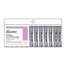Diane Cold Wave Perm Rods, 12 Pack-E Short Grey 3/8"