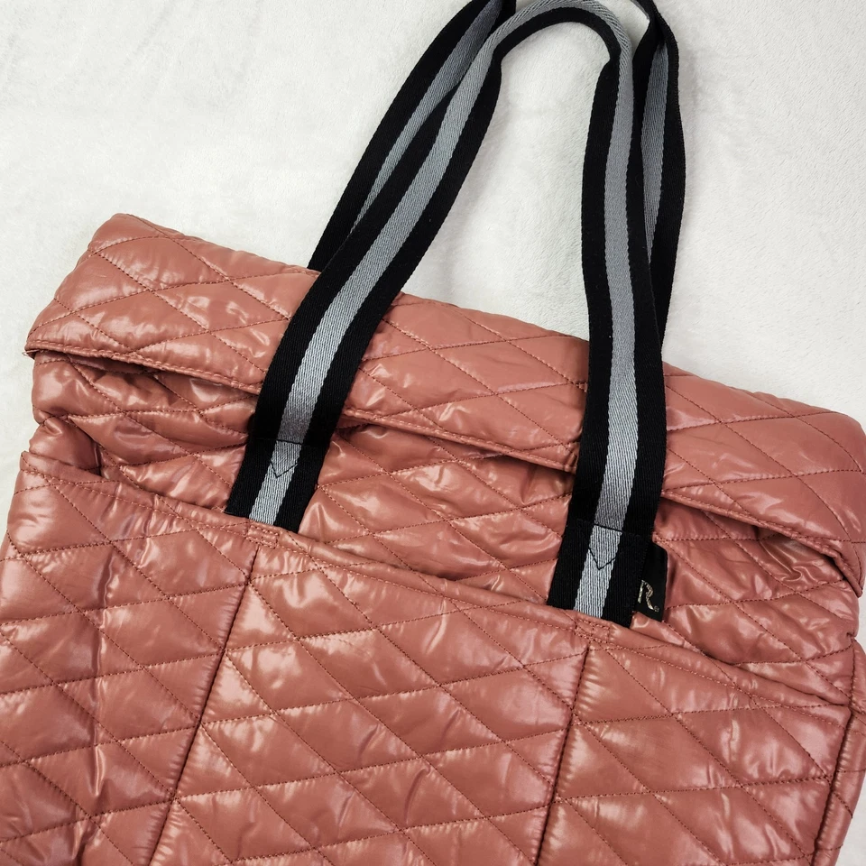 Bolso de hombro acolchado acolchado Rootote bolsillos cremallera lateral rosa Foto 4 de 4