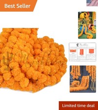 Versatile 5 Feet Marigold Garland for All Festivals - Easy to Hang Decoration