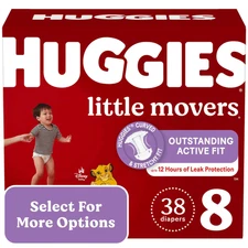 Huggies Little Movers Baby Diapers, Size 3.4.5.6.7.8 (Count Select)