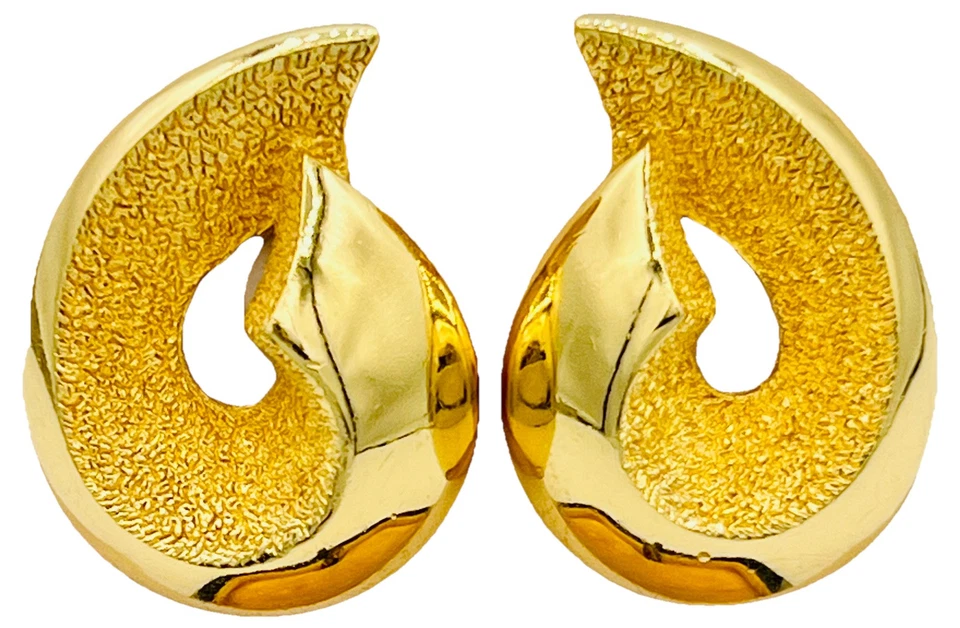 Selten,Vintage 1980er DIOR Große Vergoldet Ohrclips,Ohrringe,Schmuck ca.3.50cm.