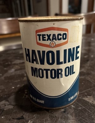 Vintage Texaco Havoline Motor Oil Full Can One Quart Dated June 1977