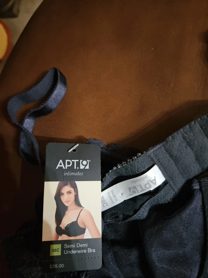 Apt. 9 Camiseta Semi Demi Cobertura Completa Camiseta Sin Forro Sujetador de Encaje con Aros 36C Foto 3 de 3