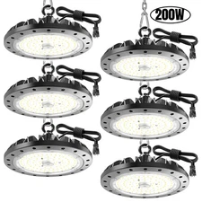 6 Pack 200W UFO Led High Bay Light Commercial Industrial Warehouse Factory Light