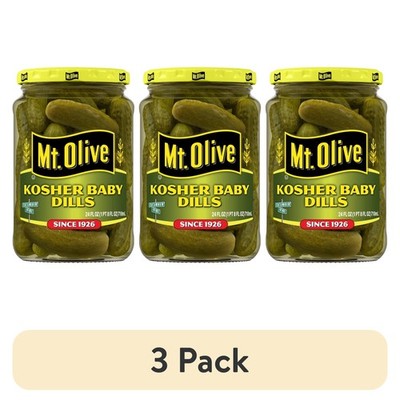 Pack of 3 Kosher Baby Dill Pickles, 24 fl oz Jars Free Shipping in 2 days...