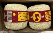 Box Of 6 Balls South Maid Crochet Thread 430 Cream Mercerized 100 Cotton NEW