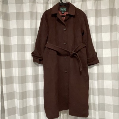 Vintage Lauren Ralph Lauren Long Brown Belted Coat 100% Camel Hair Size 6 USA