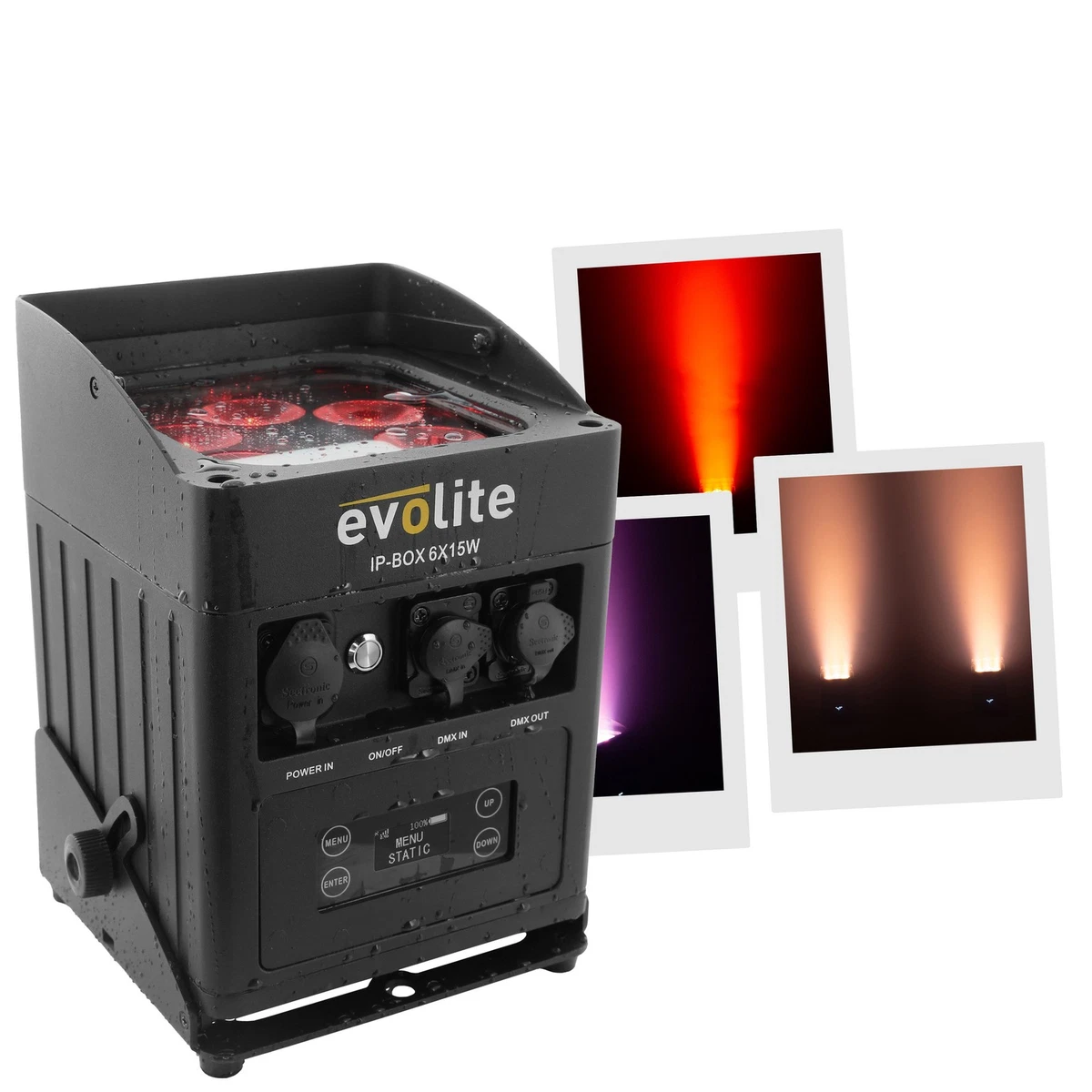Evolite IP-BOX 6X15W Akku LED Fluter wasserdicht Event Veranstaltungstechnik