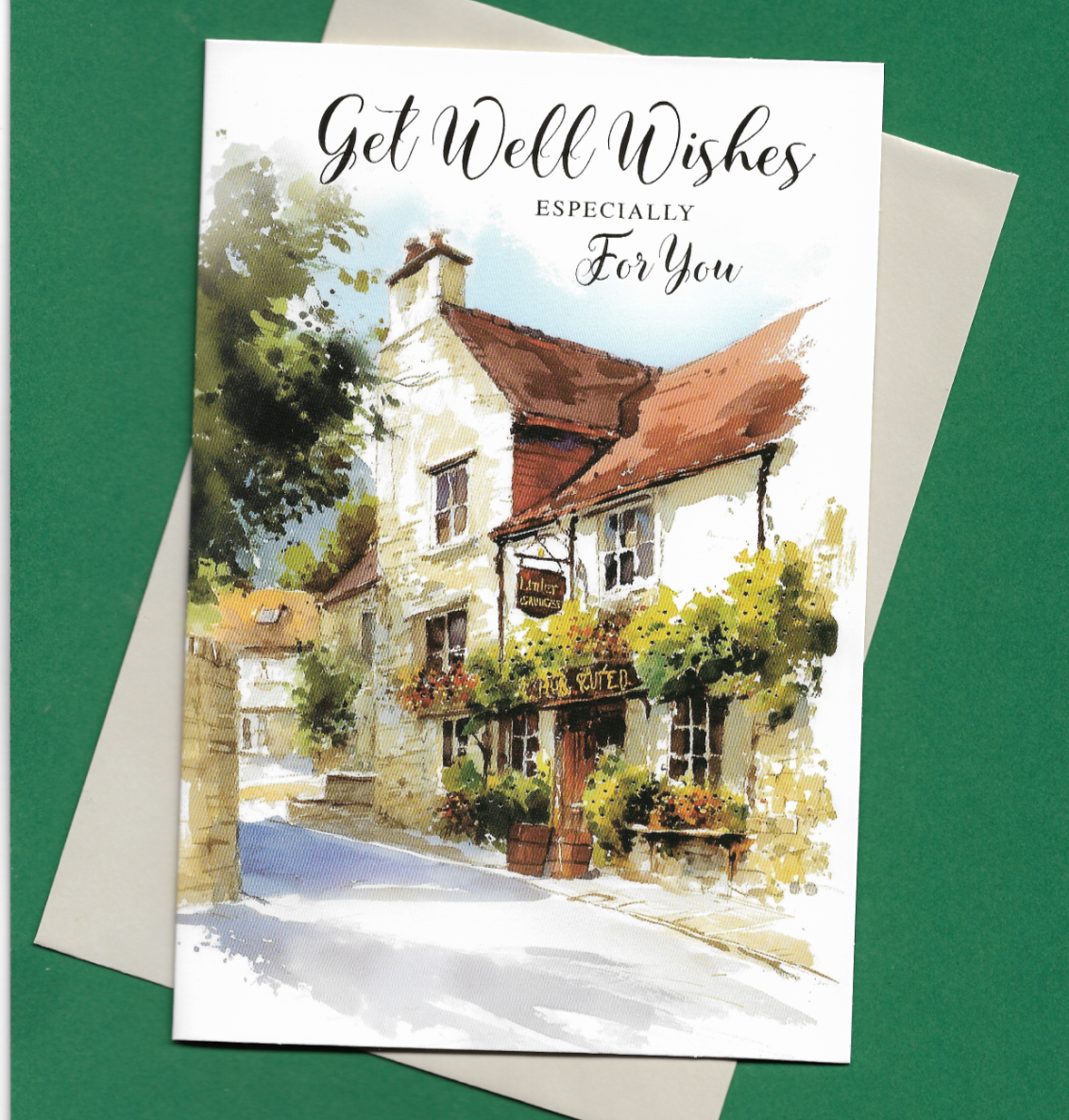 Get Well Soon  Birthday Card Male Scenery Country Cottage Scene Scenery 19x13cm