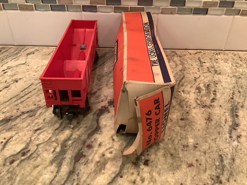 Post War Lionel #6476 Lehigh Valley Hopper Car Red O/O-27 Toy Train Car W/Box - Bild 5 von 8