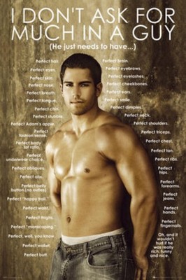 ADULT Poster I Don't Ask For Much In A Guy Pin-Up