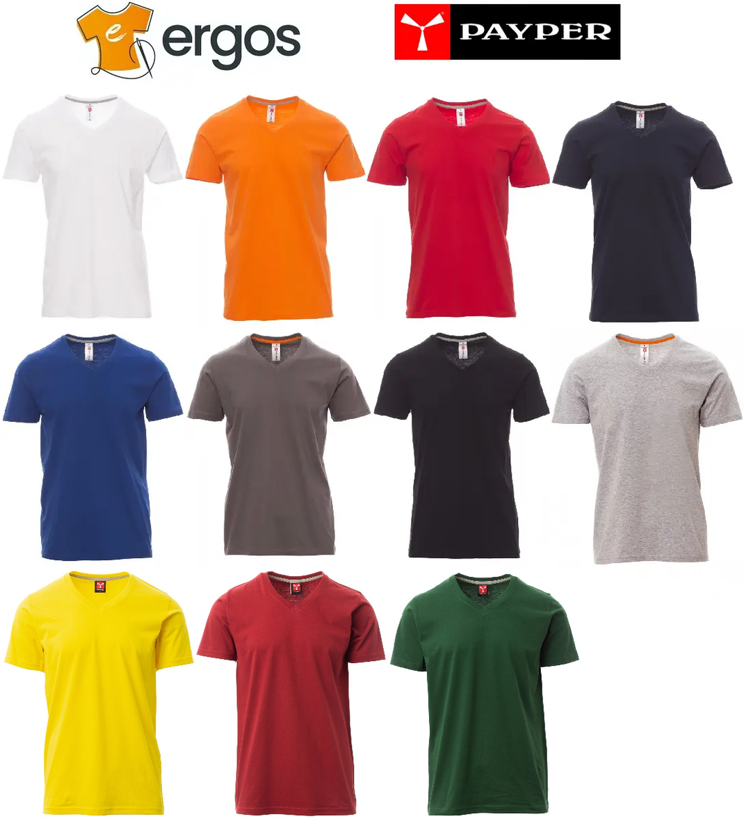 Pacchetto 10 T-Shirt Uomo Magliette da Lavoro Scollo V