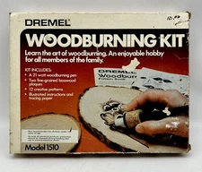 Vintage Dremel Wood Burning Kit Model 1510 w/ Wood Plaques & Patterns - Works!