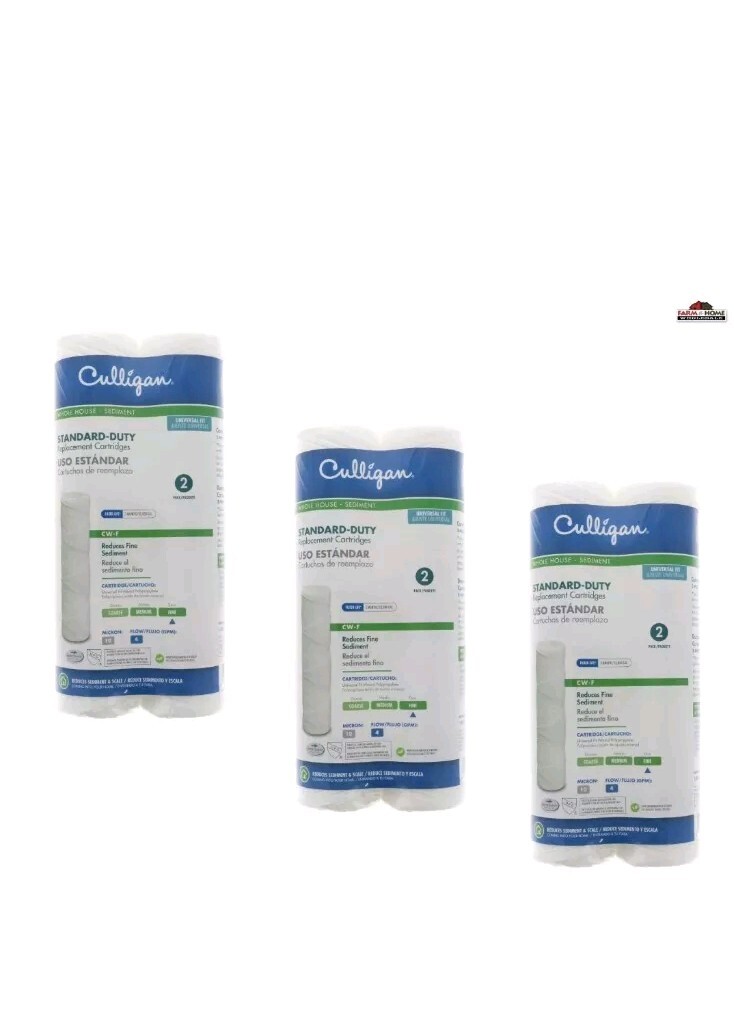 6 Culligan CW-F Micron Whole House Sediment Water Filter Cartridges ~ New