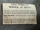 Vintage 1964 Hasbro GI Joe Special Instructions "Removal of Boots" Paperwork