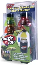 AS SEEN ON TV SET OF 12 BOTTLE TOPS TURN YOUR DRINK CAN INTO A BOTTLE ~ NEW  ~