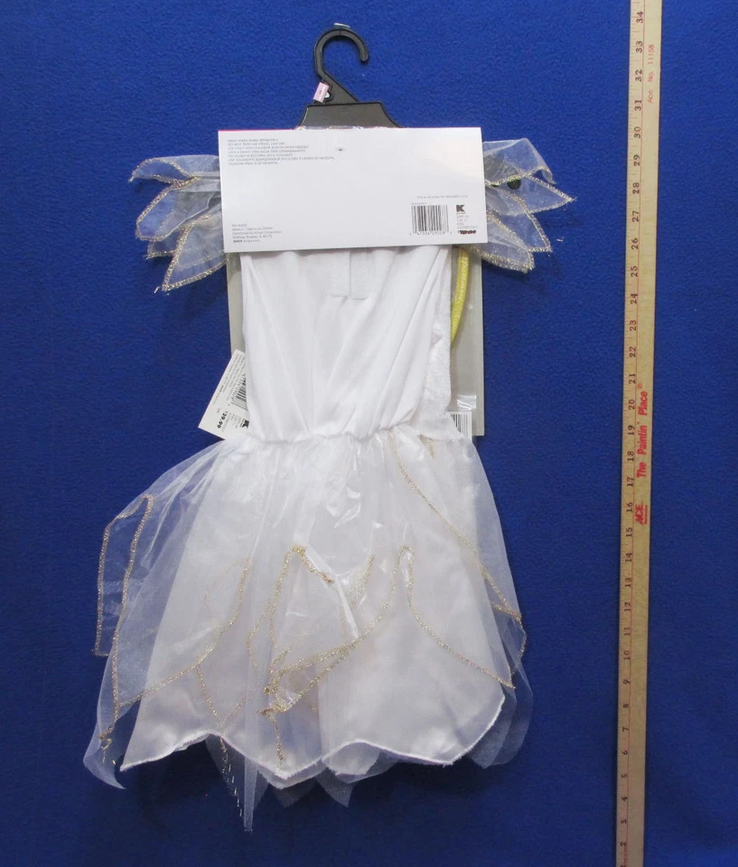Disfraz de princesa de hadas doradas de Halloween vestido blanco alas niñas talla pequeña Foto 4 de 4