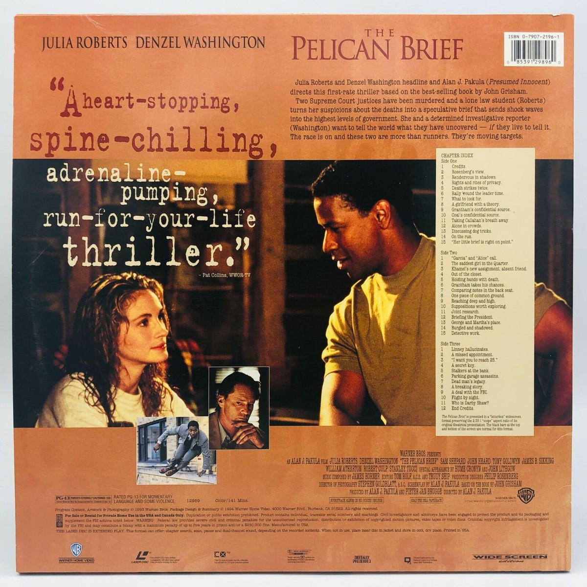 The Pelican Brief LASERDISC, Julia Roberts, Denzel Washington | eBay