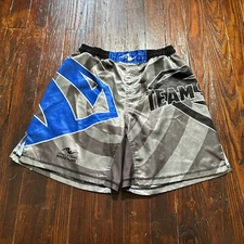 Cradle Gear Wrestling Shorts Mens XL Gray Blue Black Team Stomp Drawstring