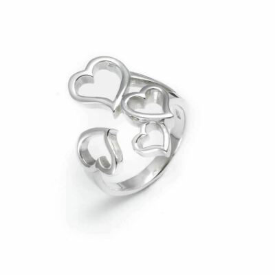 925 Sterling Silber Liebe offene Herzen verstellbar 22,8 mm R Schmuck Geschenk Box NEU*