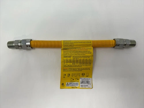 Jones Stephens G71102 12" Stainless Steel Gas Connector - Yellow - Picture 1 of 9